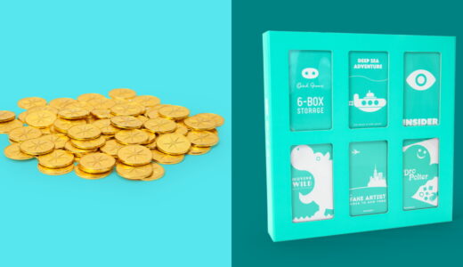 オインクゲームズ直営店が新グッズ2種を7月4日発売！ 「6 ボックス ストレージ」新色ミントと『小早川』金属メダルが登場