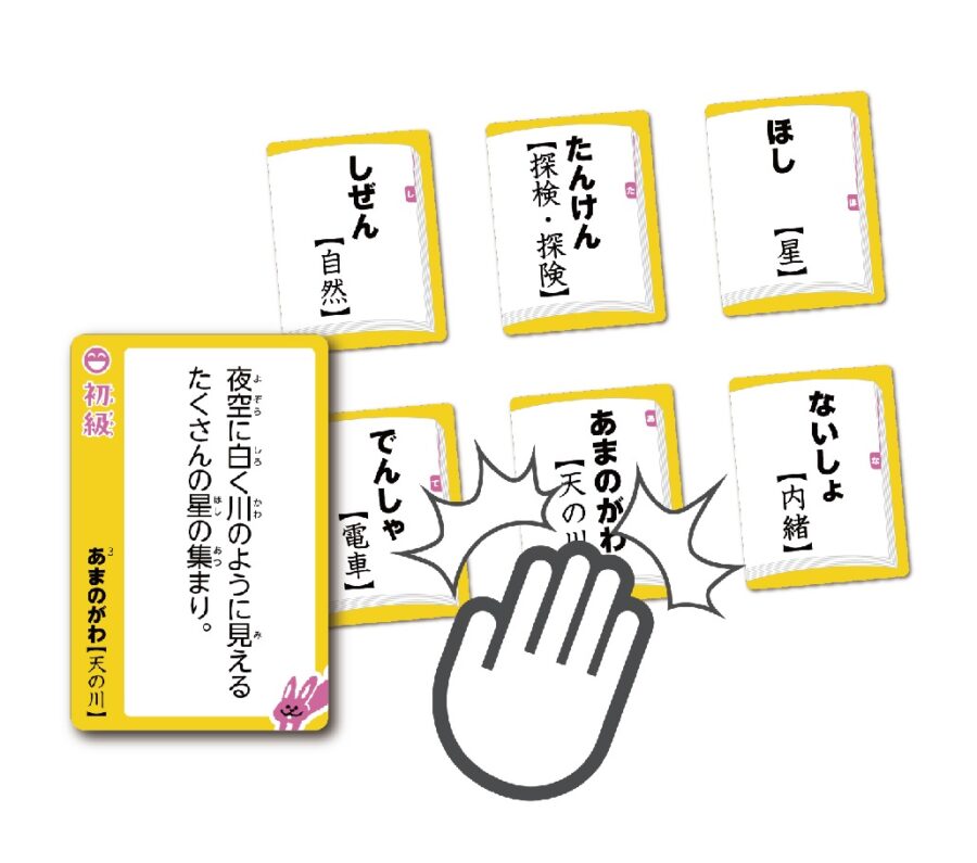 左１枚：読み札 ／ 右６枚：取り札